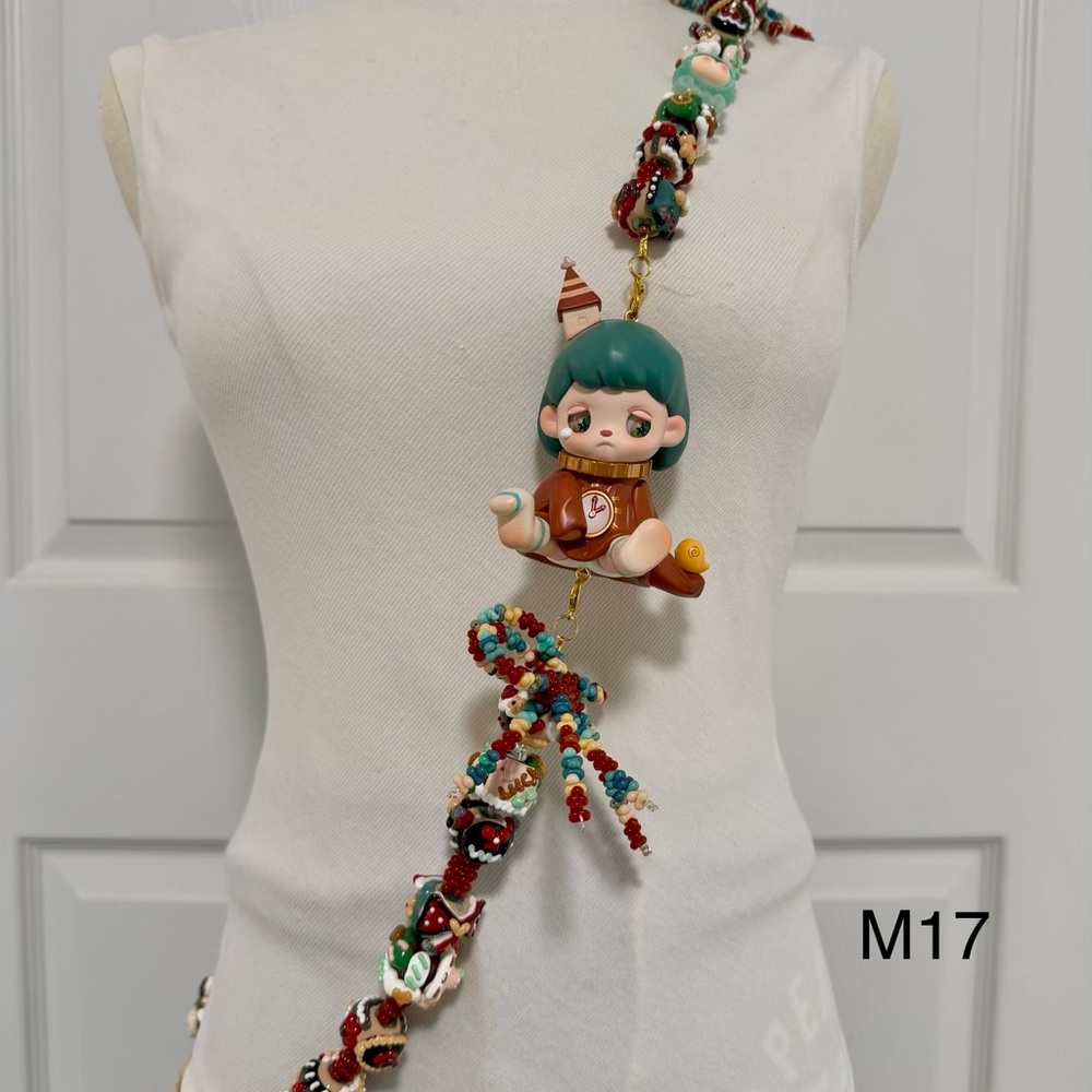 Handmade Crossbody Phone Strap with Figure Toy adjustable for Phone Lanyard,Bag